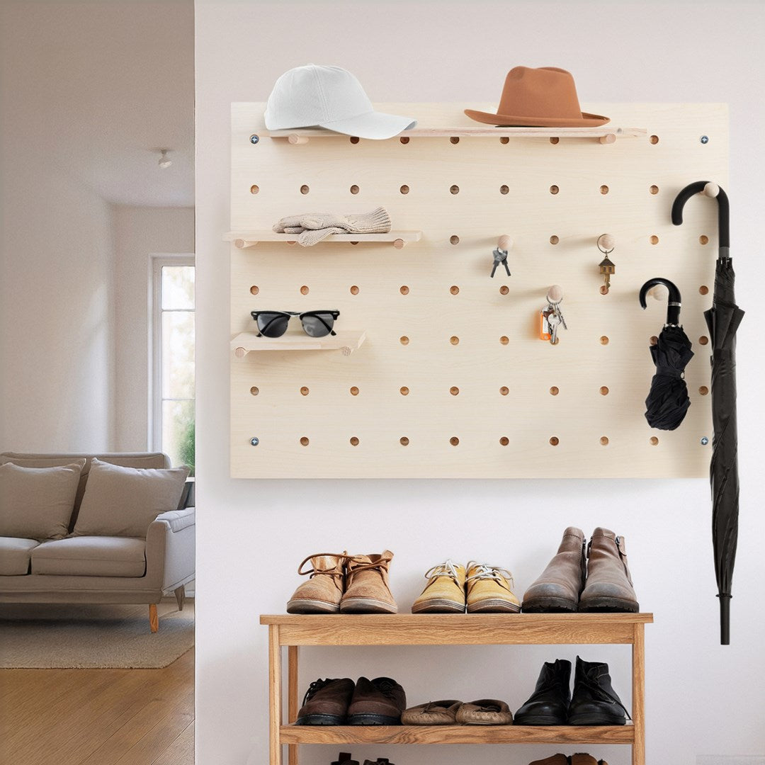 DREWNIANA TABLICA ORGANIZER, KOLOR JASNE DREWNO, 60X80 CM, MAX. 20 KG