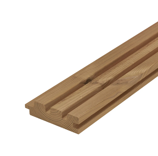 Pakiet 10 szt: Deska elewacyjna z termo-sosny 26×92×3000 – klasa AB, potrójna ryflowana